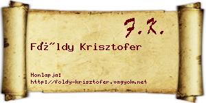 Földy Krisztofer névjegykártya